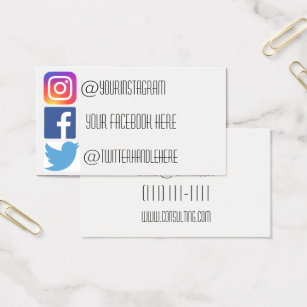 Instagram Business Cards Templates Zazzle Instagram Facebook Twitter Business Card
