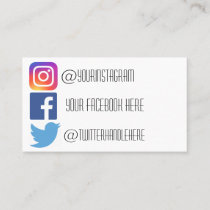 Instagram facebook twitter business card