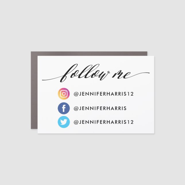 Instagram Facebook Twitter Qr Code Car Magnet (Front)