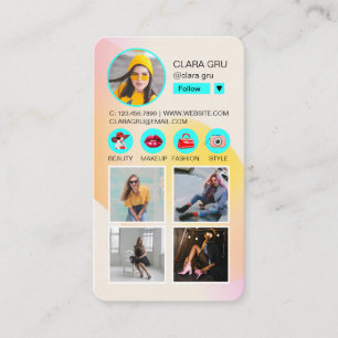 Instagram Follow Me Photo Business Card