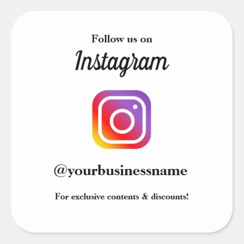 Instagram follow us professional business square sticker