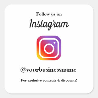 Instagram follow us professional business square sticker