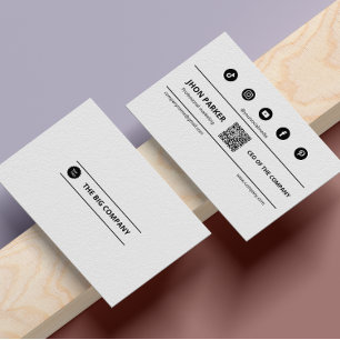 Instagram Follow Us Qr Code Clean Simple White Business Card