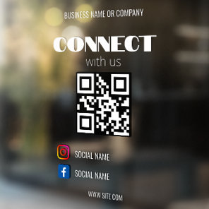 Instagram Follow Us Qr Code Modern Transparent Win Window Cling
