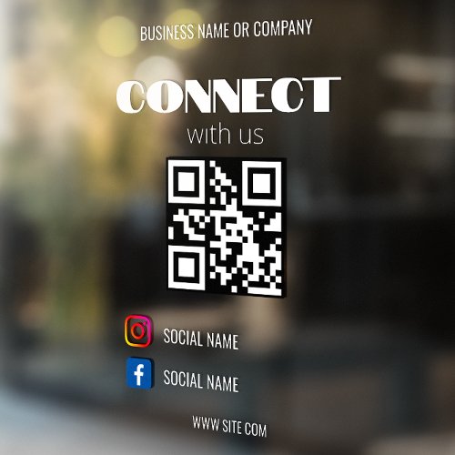 Instagram Follow Us Qr Code Modern Transparent Win Window Cling