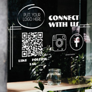 Instagram Follow Us Qr Code Modern Window Cling