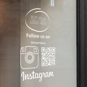 Instagram Follow Us Qr Code White Window Cling