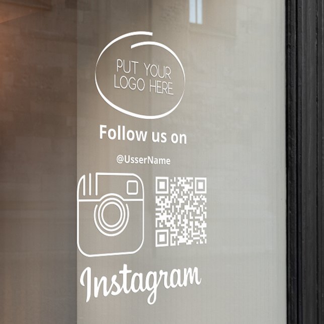 Instagram Follow Us Qr Code White Window Cling (Instagram Follow Us Qr Code White Window Cling)