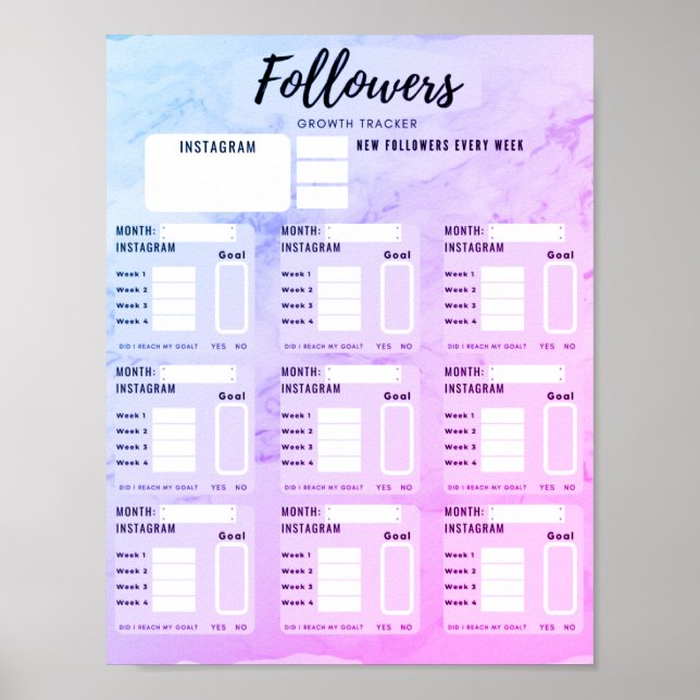 INSTAGRAM FOLLOWERS GROWTH TRACKER POSTER (Front)