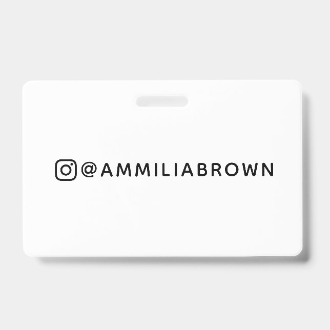 Instagram Handle | Custom Social Media Name Design Badge (Front)