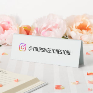  Instagram Handle  Name & Social Media Icon  Table Tent
