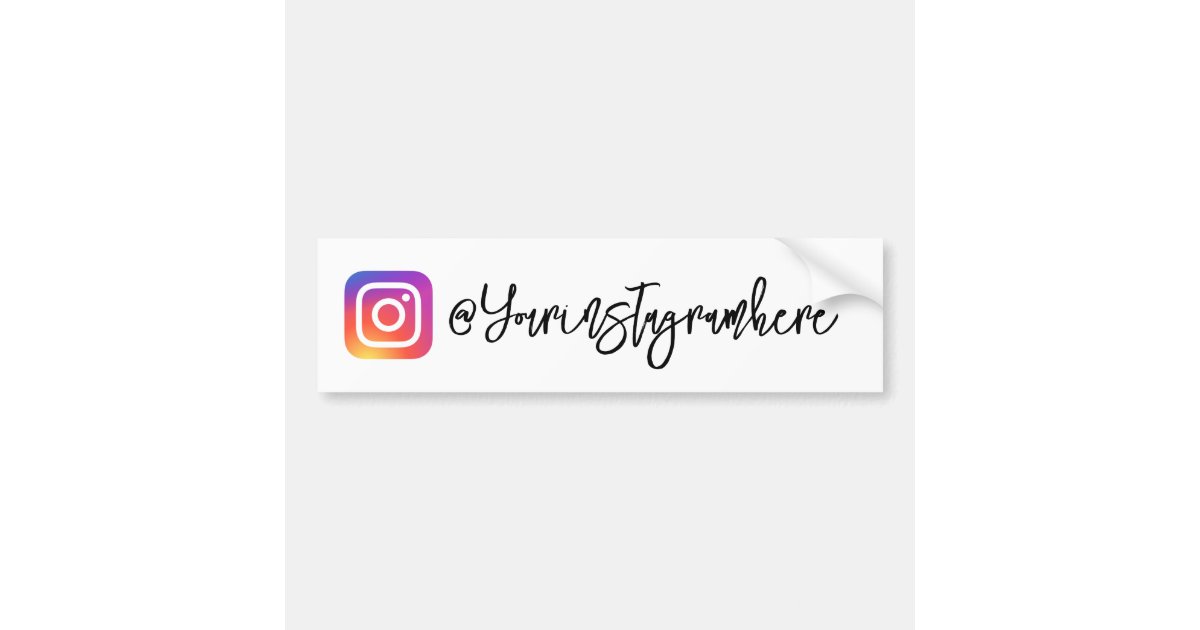 Instagram Handle Script sticker Zazzle