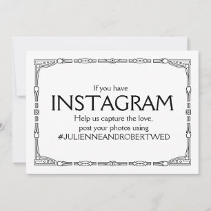 "Instagram Hashtag" Art Deco Style Wedding Sign