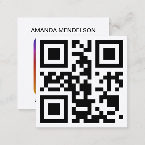 Instagram icon and QR code business card