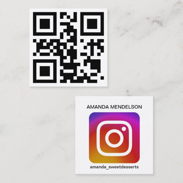 Instagram icon and QR code business card (Front/Back)