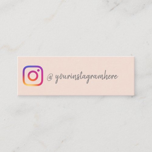 Instagram Influencer custom add your photo beige Mini Business Card