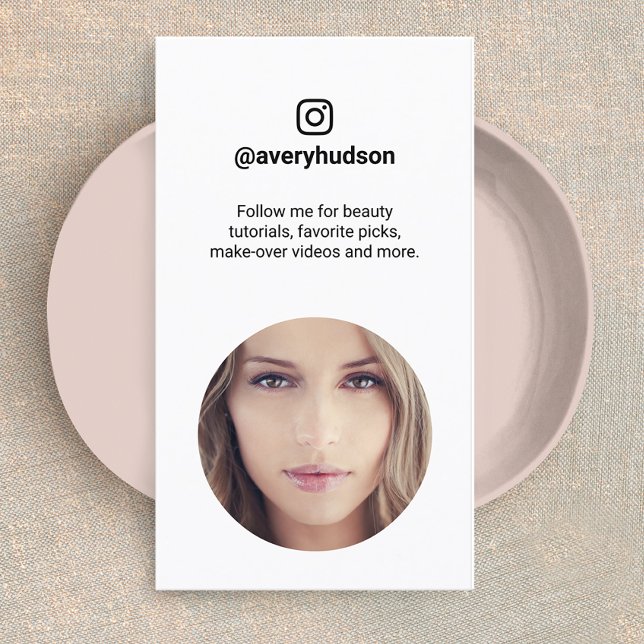Instagram Influencer Profile Photo Social Media Business Card (Creator Uploaded)