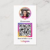 Instagram Influencer Vlogger Photo With QR Code Business Card (Back)