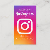 Instagram Influencer Vlogger Photo With QR Code Business Card (Front)
