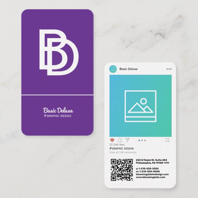 Instagram-Inspired Modern Business Card (Front/Back)