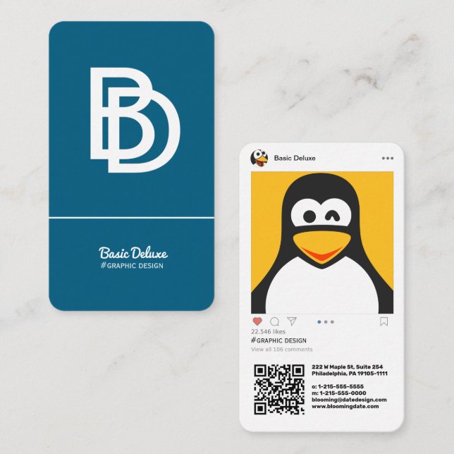 Instagram-Inspired Modern Business Card (Front/Back)