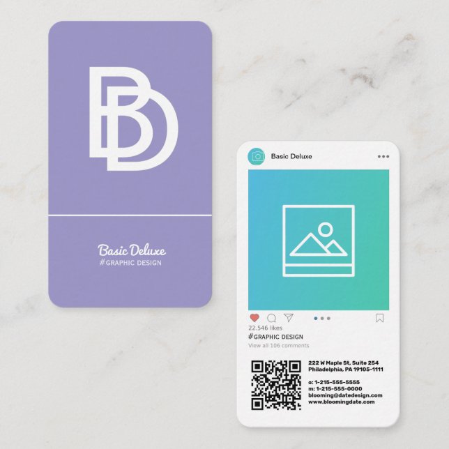 Instagram-Inspired Modern Business Card (Front/Back)