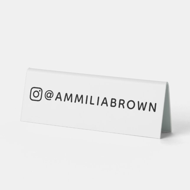 Instagram Logo | Custom IG Name Display Table Tent (Front)