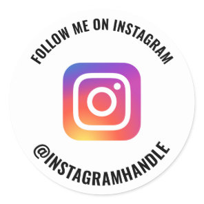 Instagram logo follow me social media marketing classic round sticker