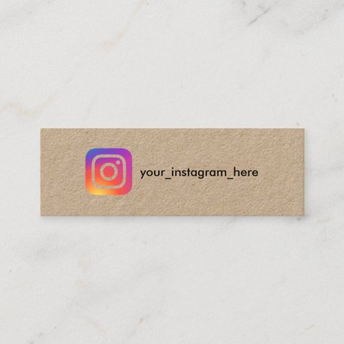 Instagram logo social media simple modern kraft calling card
