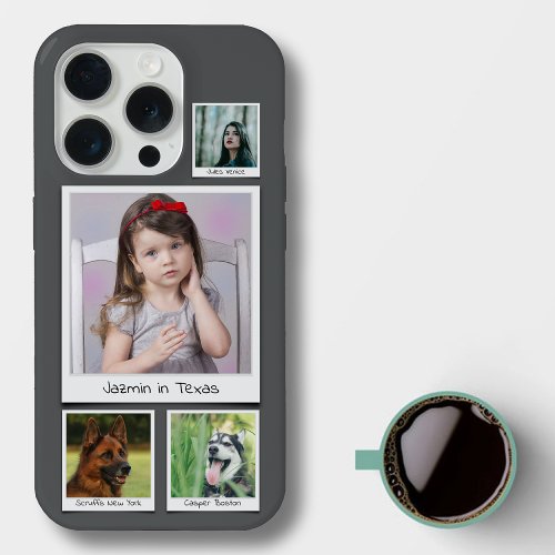 Instagram Memories Collage 4 photo Grey iPhone 15 Pro Case