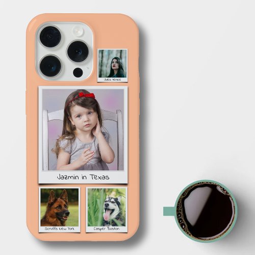 Instagram Memories Collage 4 photo Peach Fuzz iPhone 15 Pro Case
