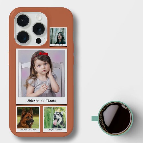 Instagram Memories Collage 4 photo Topaz Orange iPhone 15 Pro Case