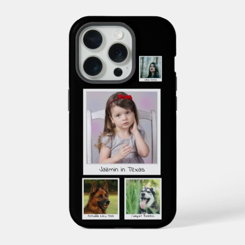 Instagram Memories Collage 4 photos Black iPhone 15 Pro Case