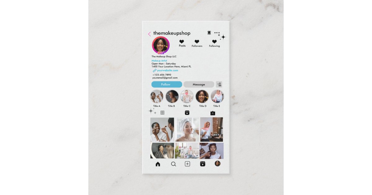 Instagram Modern Blue QR Code | Social Media Business Card | Zazzle