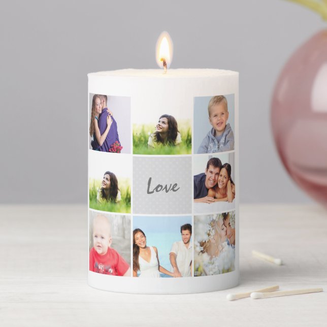 Instagram Modern Stylized Your Photos  Pillar Candle (In Situ)