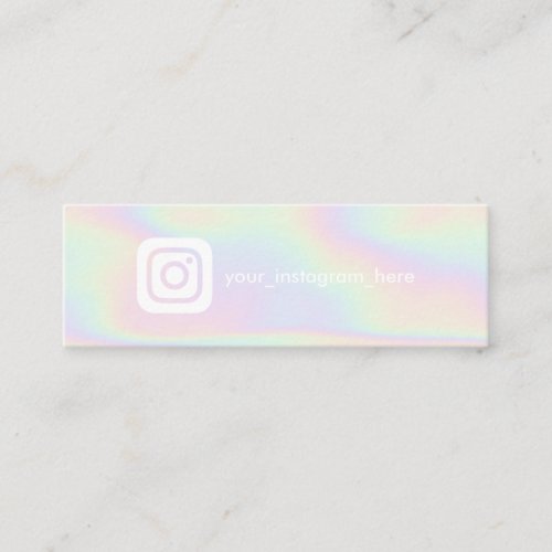 Instagram modern white holographic unicorn rainbow calling card