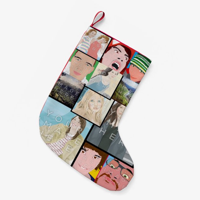 Instagram Mosaic Photo Custom Christmas Stocking (Front (Hanging))