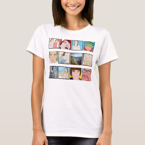 Instagram Mosaic Photo Personalized Ladies Apparel T_Shirt
