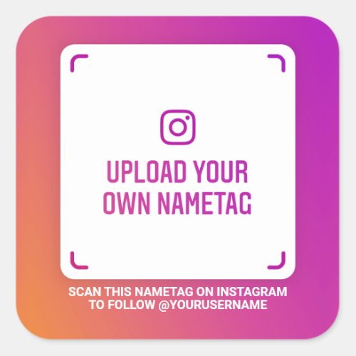 Instagram nametag social media marketing promotion square sticker