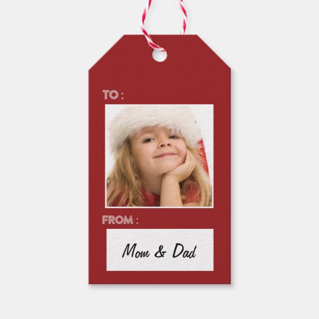 Instagram Photo Christmas Gift Tag Red