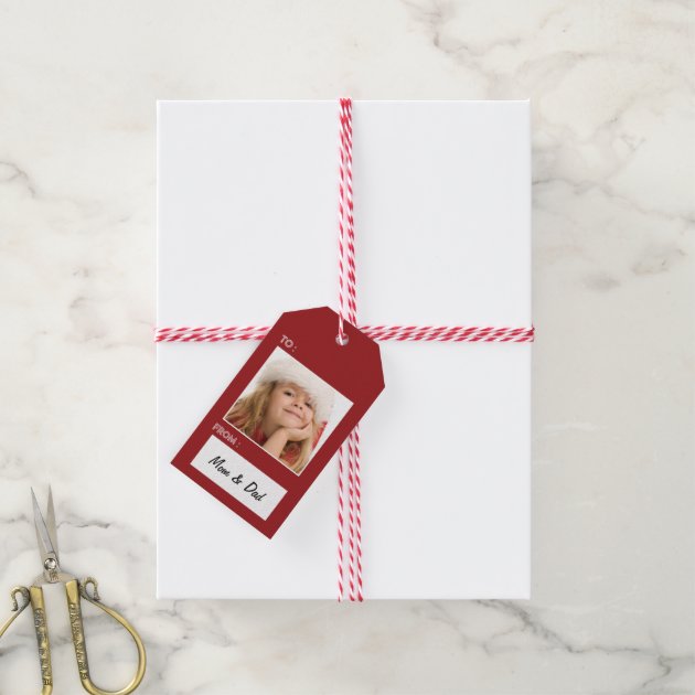 Instagram Photo Christmas Gift Tag Red