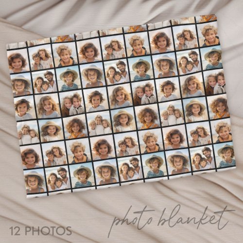 Instagram Photo Collage - 12 of your favorite pics Fleece Blanket