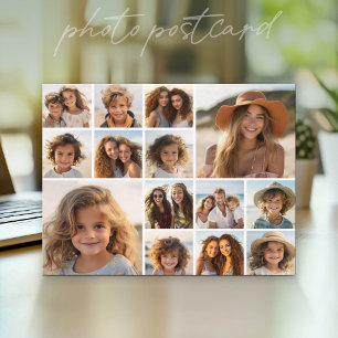 Instagram Photo Collage - 14 photos White Postcard