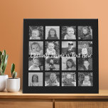 Instagram Photo Collage - 16 photos Can Edit Black Faux Canvas Print<br><div class="desc">A design with a basic background. Use up to sixteen square photos to create a unique and personal birthday party memento. If you need to adjust the pictures,  click on the customize tool to make changes.</div>