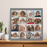 Instagram Photo Collage - 16 photos Can Edit Color Faux Canvas Print<br><div class="desc">A design with a basic background. Use up to sixteen square photos to create a unique and personal birthday party memento. If you need to adjust the pictures,  click on the customize tool to make changes.</div>