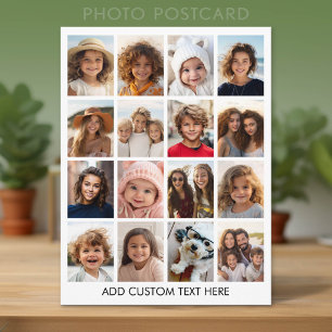 Instagram Photo Collage - 16 photos Can Edit Color Postcard