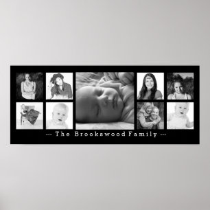 Instagram Photo Collage 9 Photos with Custom Text Poster