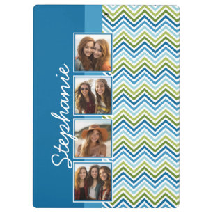 Instagram Photo Collage Colorful Chevrons Clipboard