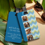 Instagram Photo Collage Colorful Chevrons Luggage Tag<br><div class="desc">A great way to display your square photos from your online account.  A fun zig zag stripe design highlights the pics.</div>