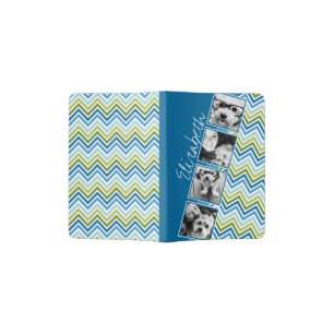 Instagram Photo Collage Colorful Chevrons Passport Holder